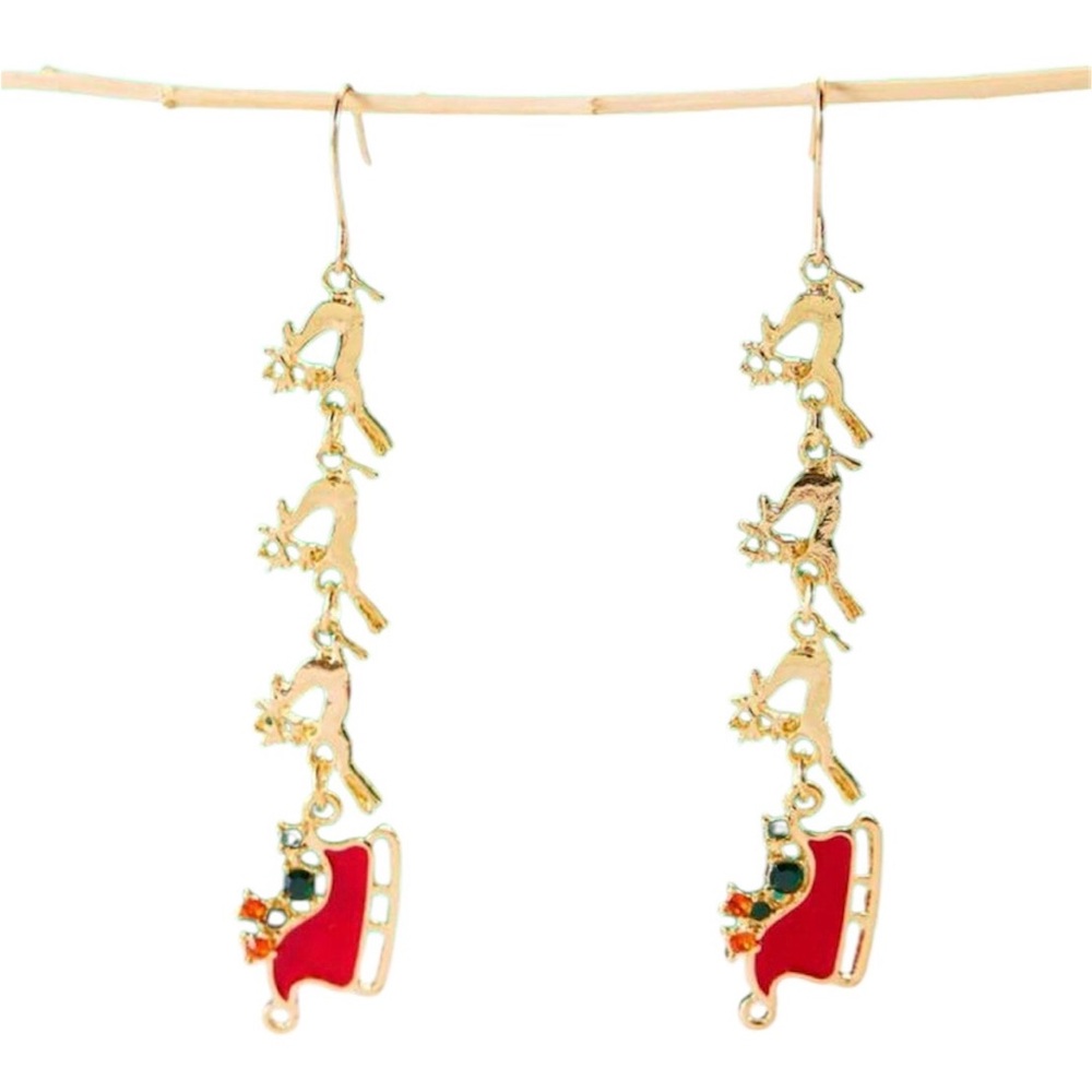 Brand New Santa’s Sleigh Dangle Earrings